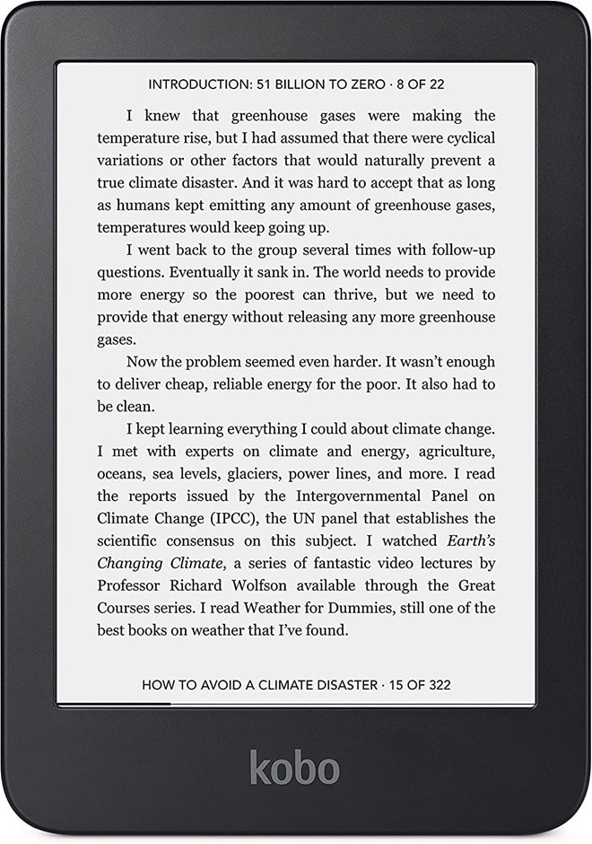 KOBO CLARA 2E - eReader Glare-Free 6” HD Touchscreen (N506-KU-OB-K-EP). NB: