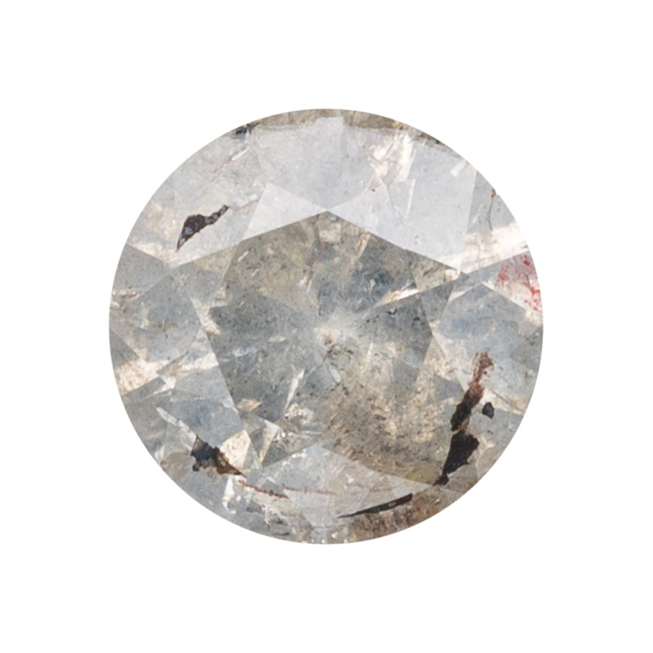 0.14ct Genuine Natural Greyish White Diamond - Round Brilliant Cut