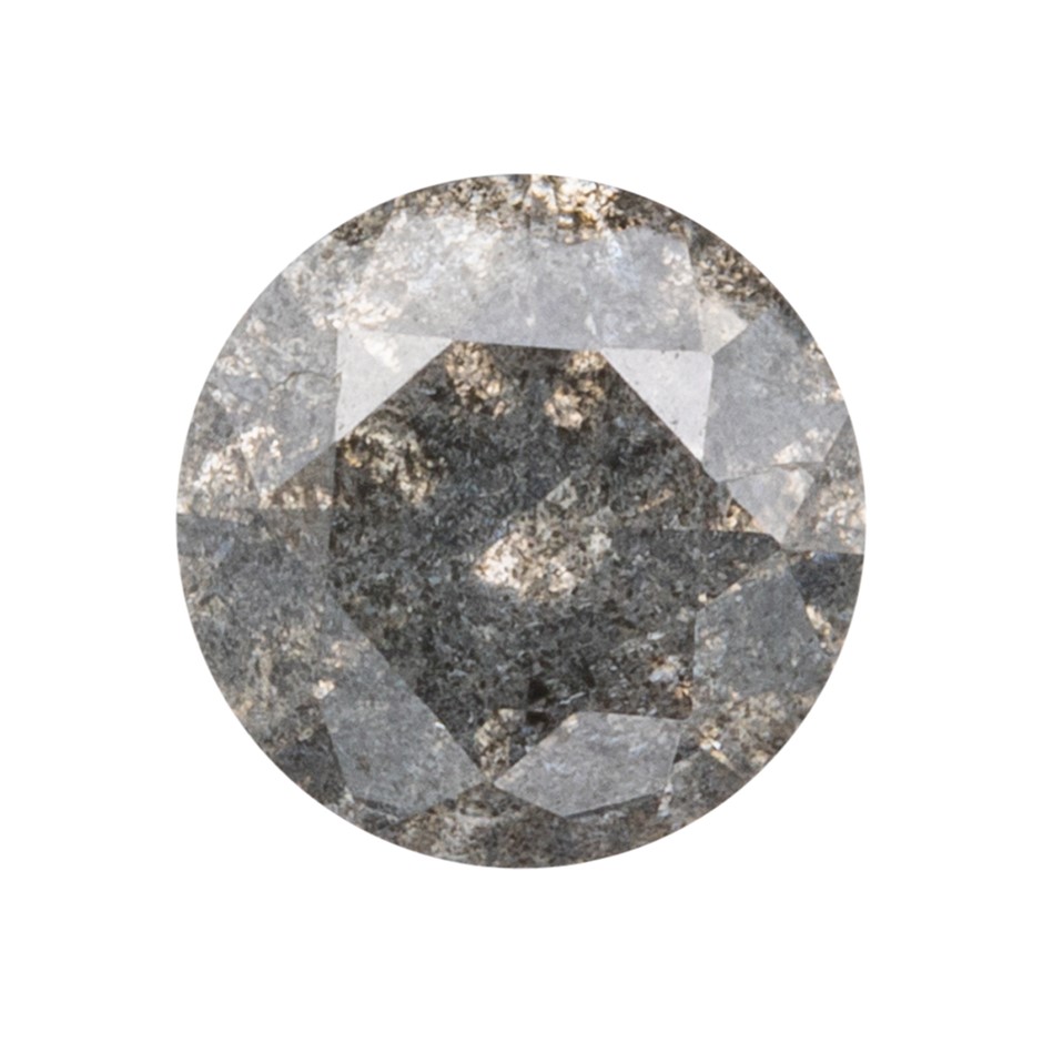 0.14ct Genuine Natural Grey Diamond - Round Brilliant Cut