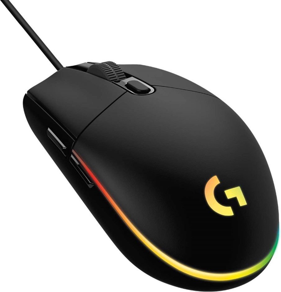 LOGITECH G203 Wired Gaming Mouse, 8,000 DPI, Rainbow Optical Effect, Black.