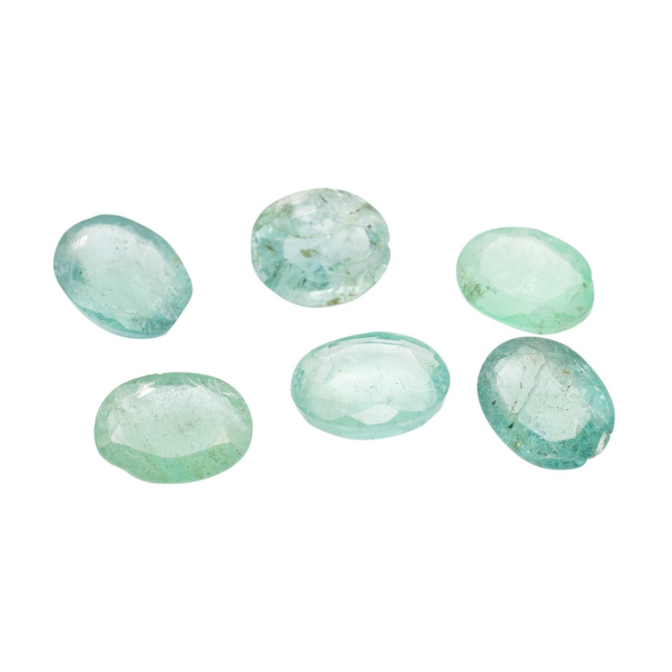 6.72ct 6-Piece Radiant Natural Emerald Parcel - Oval Cut