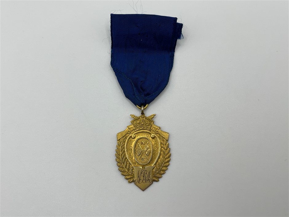 Shag Point, fob medal in 9Ct gold, to N.R.Anderson