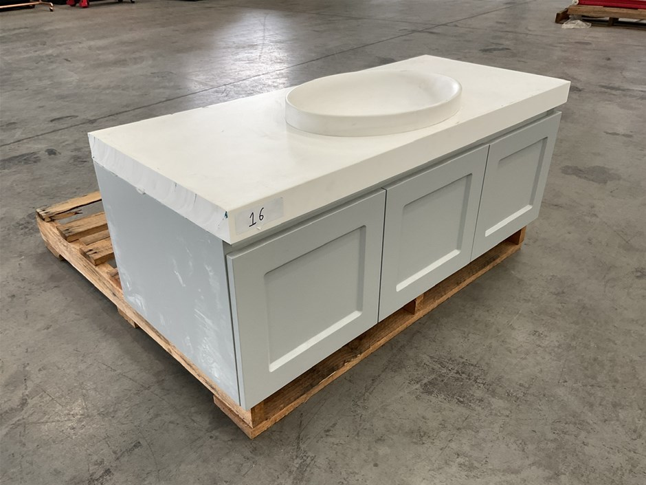 Ex-Display ADP London Wall Hung Vanity with Inset Oval Basin Auction ...