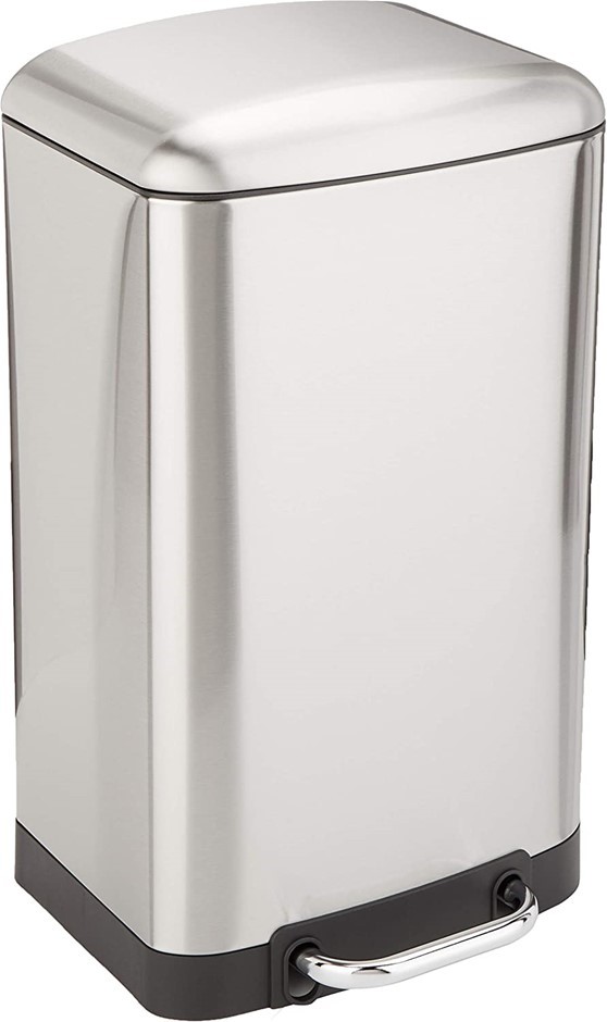 AMAZON BASICS 20 Liter Soft-Close, Smudge Resistant Trash Can with Foot Ped