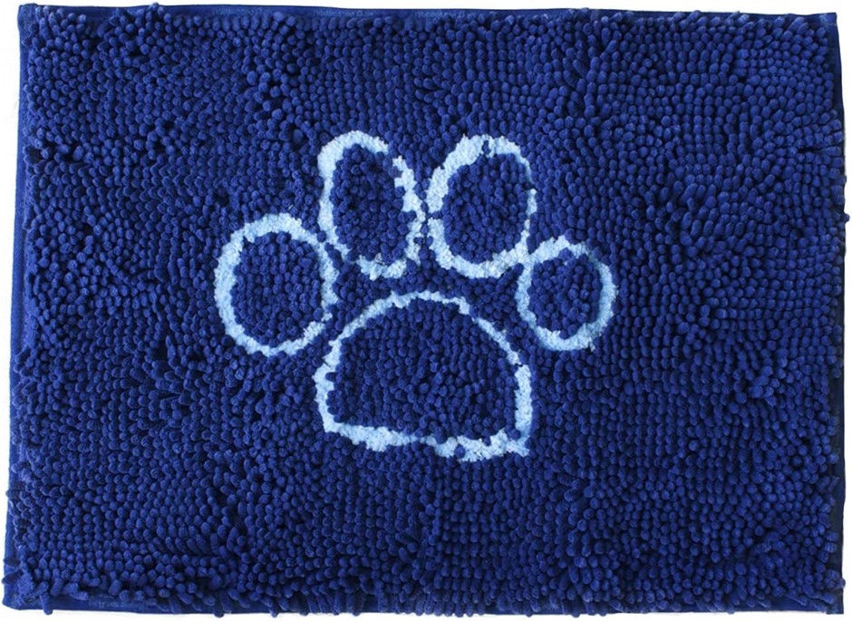 DOG GONE SMART Dirty Dog Doormat, Size Small, 41 x 58 cm, Bermuda Blue.