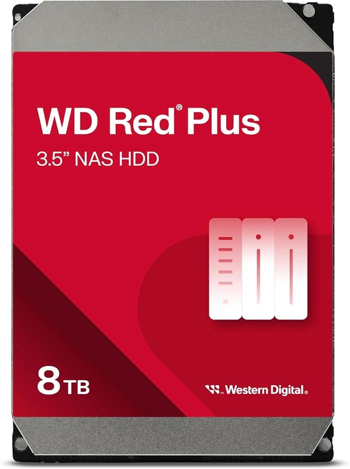 WESTERN DIGITAL 8TB WD Red Plus NAS Internal Hard Drive HDD - 5640 RPM, SAT