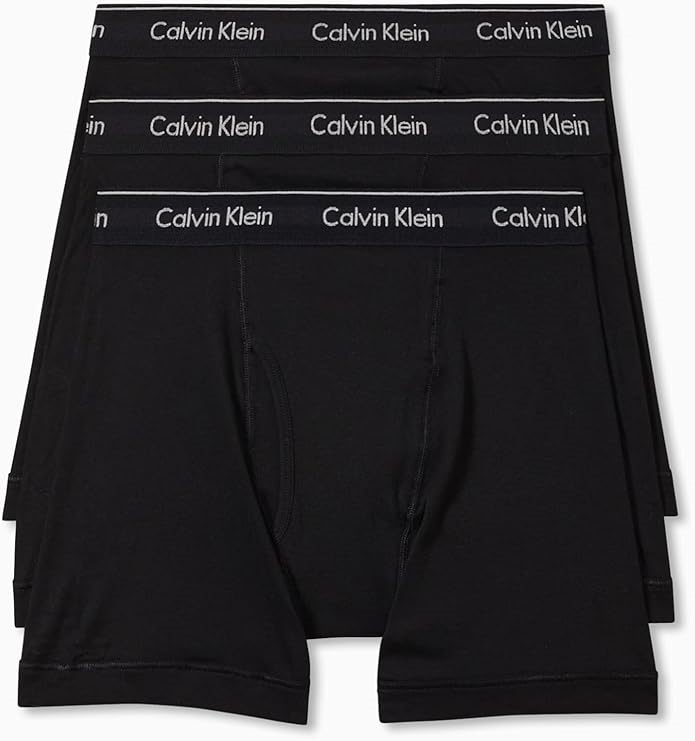 3pk x CALVIN KLEIN Men's Cotton Classics Boxer Briefs, Size M, Black, NB400