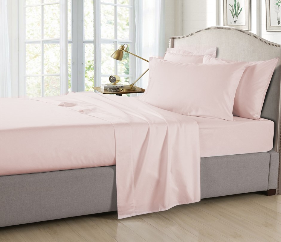 Organic Bamboo Sheet Set 350 Thread Count | Soft Pink| Double