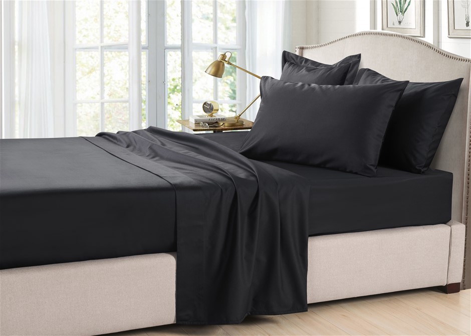 Organic Bamboo Sheet Set 350 Thread Count | Black Charcoal | King