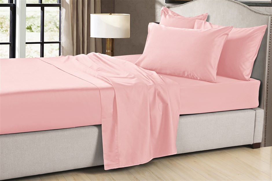 1200 Thread Count Egyptian Cotton Sheet Sheet| Soft Pink | Queen