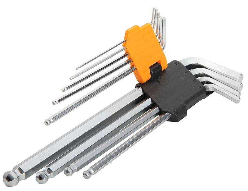 Tolsen 9Pcs Ball Point Extra-Long Arm Hex Key Set