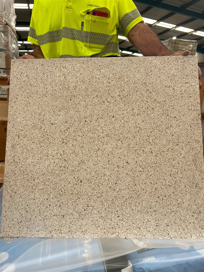 Pallet of Terrazzo Honed White 650x600x30 Tile