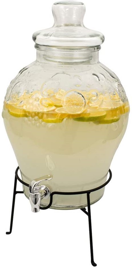 SERRONI Berverage Dispenser, Clear, Capacity: 10L.