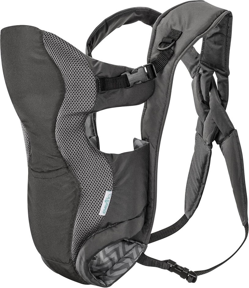 EVENFLO Breathable Soft Carrier, Grey Chevron. NB: Damaged box.