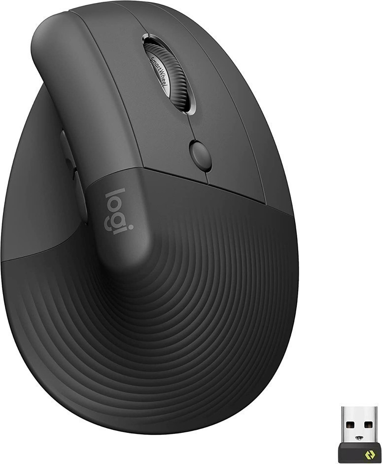 LOGITECH Lift Vertical Ergonomic Mouse, Graphite. NB: Has been used.