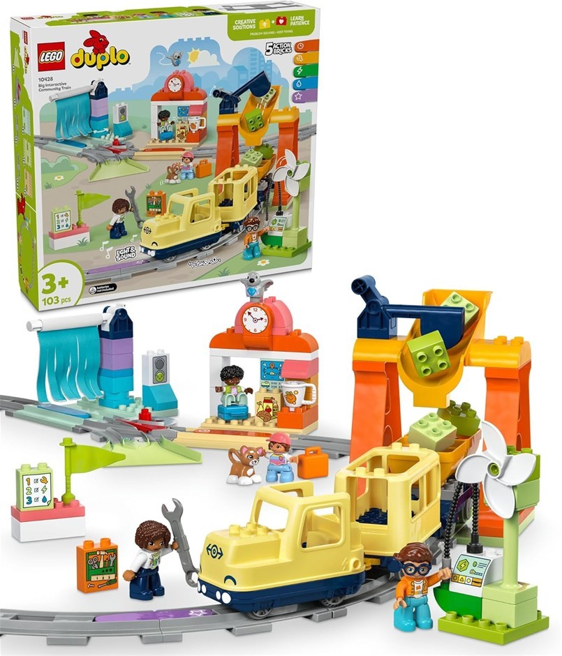 LEGO DUPLO Big Interactive Community Train Set, Toddler Learning Toy for 3+