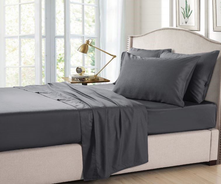 Organic Bamboo Quilt Cover Set 350 Thread Count | Charcoal Grey | Single