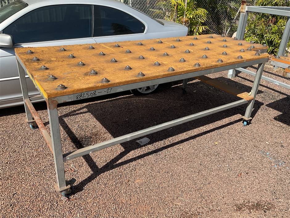 Large Table with Built in Rollers Auction (0027-8020601) | Grays Australia