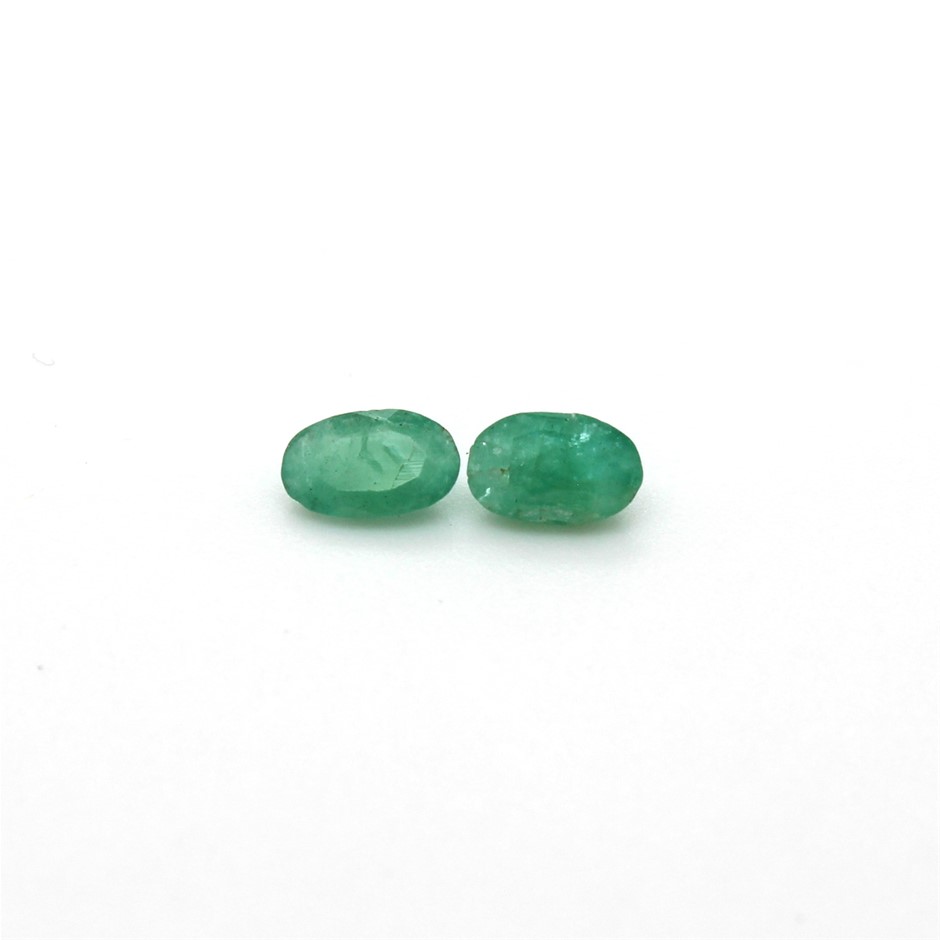 0.47 Ct Two Oval Emerald Gemstone