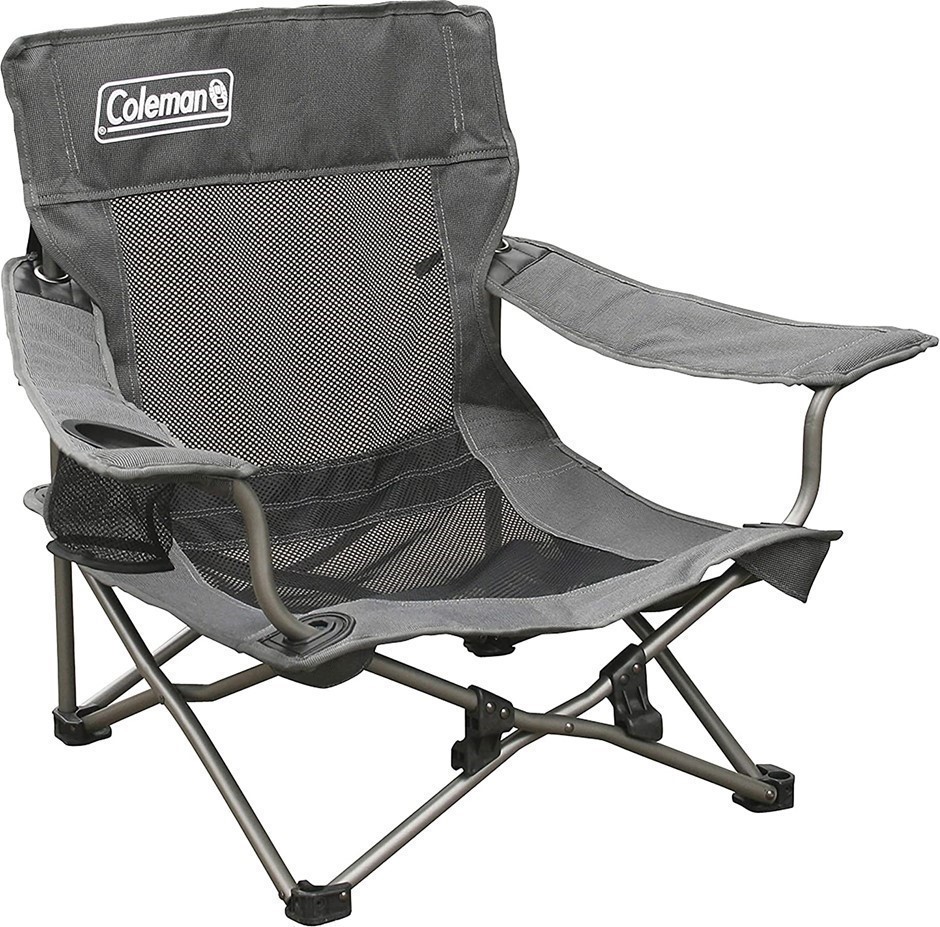 COLEMAN Quad Deluxe Mesh Event Chair, Grey.