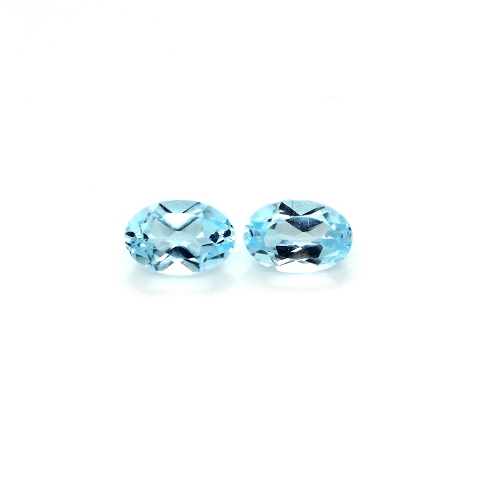 1.20 Ct Two Oval Blue Topaz Gemstone