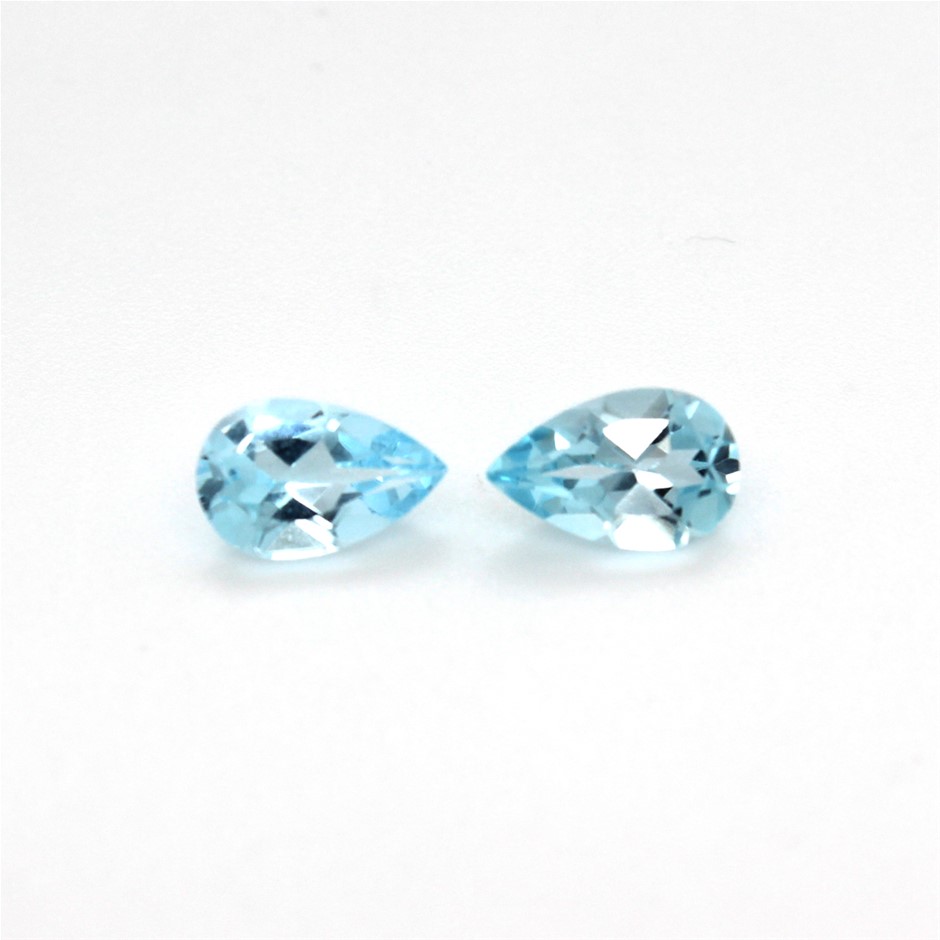 1.90 Ct Two Pear Blue Topaz Gemstone