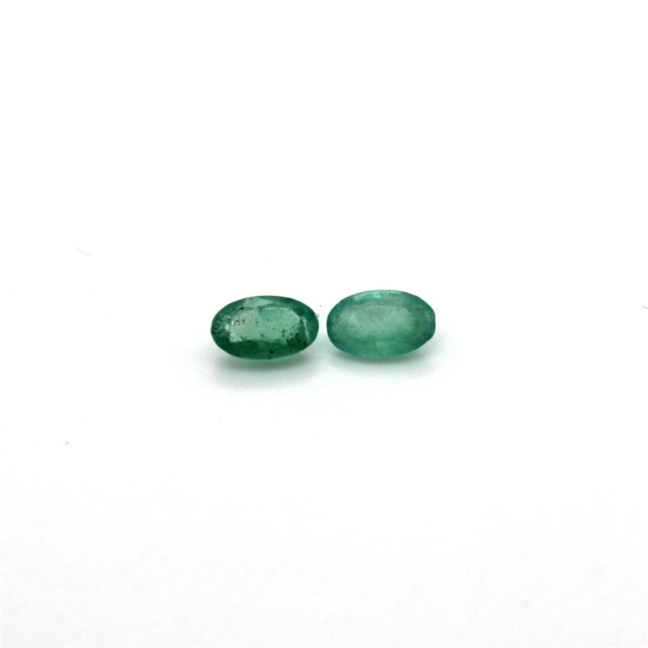 0.44 Ct Two Oval Emerald Gemstone