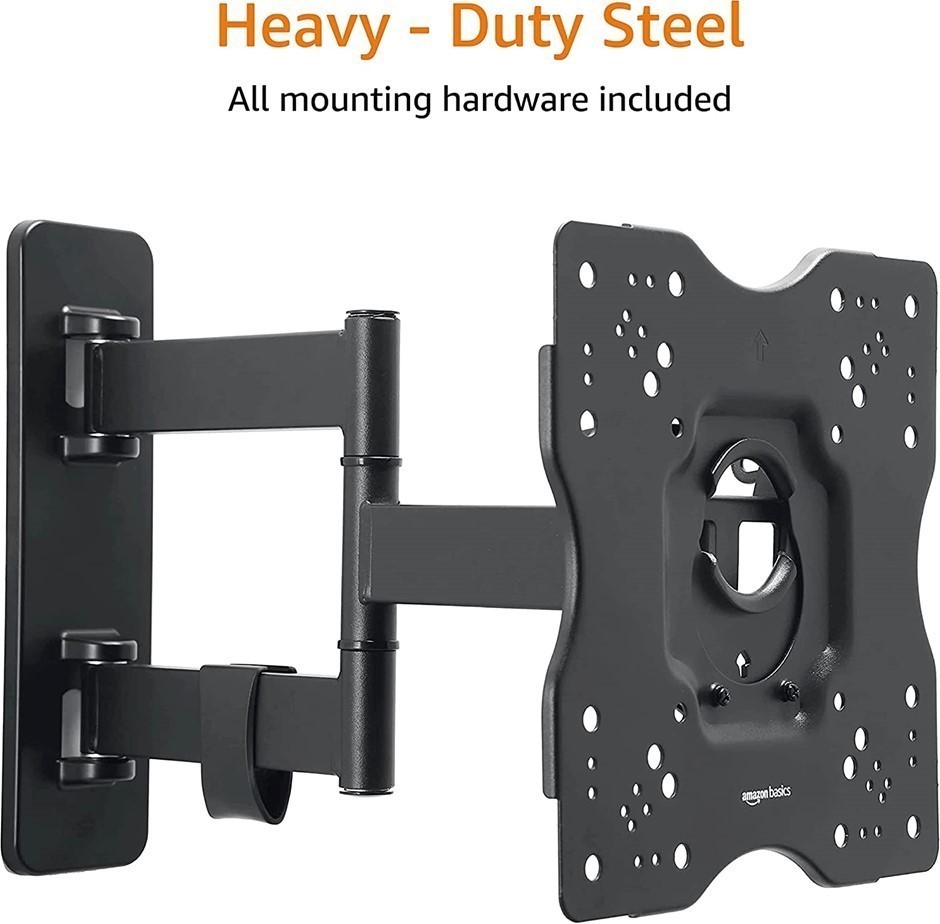 AMAZON BASICS Articulating TV Wall Mount for Most 22-inch to 55-inch TVs.