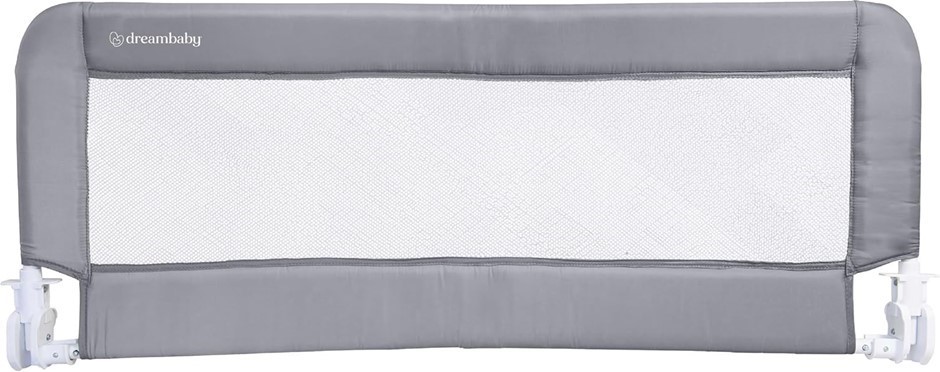 DREAMBABY Milan Deluxe Padded Child Safety Bedrail, Grey.