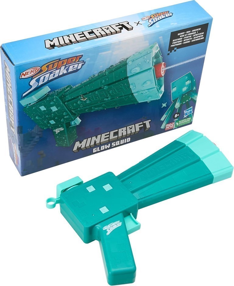 4 x SUPER SOAKER Minecraft Glow Squid.