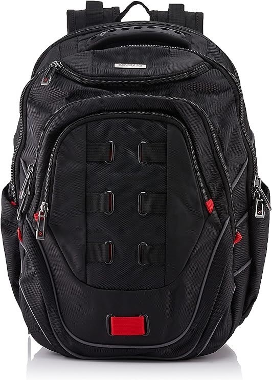 SAMSONITE Leviathan Backpack, Black/Red, 17.3cm.