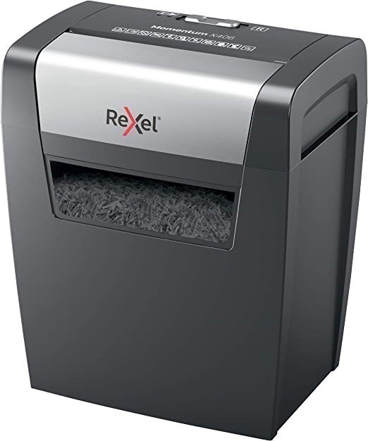 REXEL X406 Cross Cut Momentum Shredder, 2104569AU. NB: Minor Use.