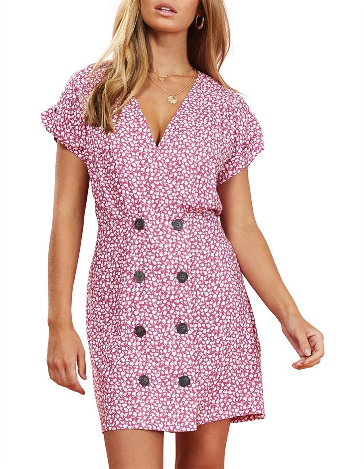 MINK PINK Dusty Rose Mini Dress. Size XS, Colour: Cool Lilac. 100% Viscose.