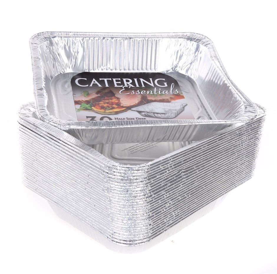 60 x CATERING ESSENTIALS Half Size Deep Steam Table Pans, 29.8 x 23.8 x 6.5