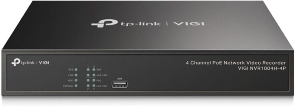 TP-LINK VIGI 4 Channel PoE+ Network Video Recorder (VIGI NVR1004H-4P). Buy