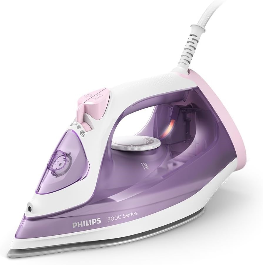 PHILIPS 3000 Series Steam Iron with Ceramic Soleplate, 2000W, Pink, Model: