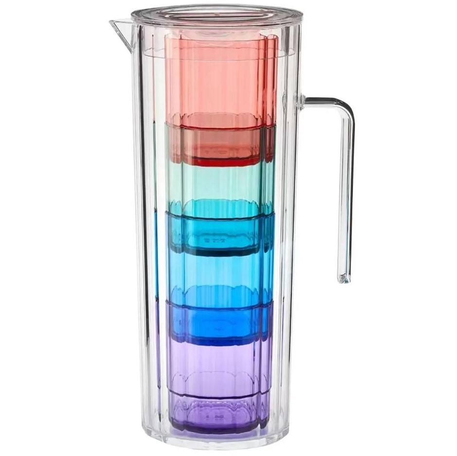 SIGNATURE Acrylic Pitcher Jug & Glass, 5 Piece Set.