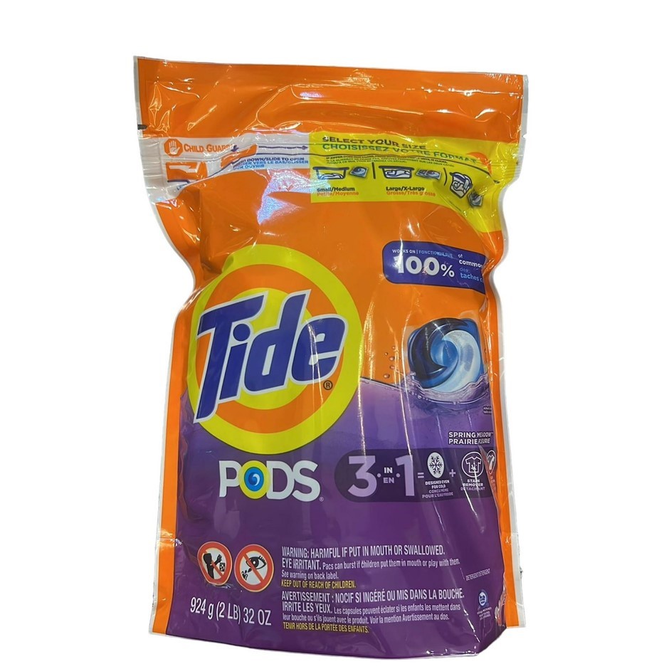 4 x Pack of 39pc TIDE Pods 3-in-1 Capsules, Total 924g, Spring Meadow. N.B: