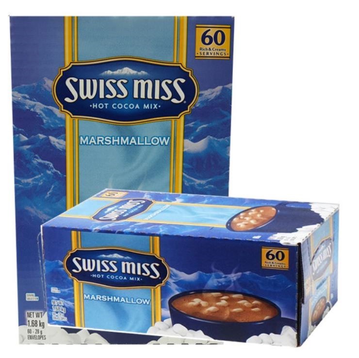 2 x Box of 60pc SWISS MISS Hot Cocoa Mix 28g, Milk Chocolate Flavour. NB: D