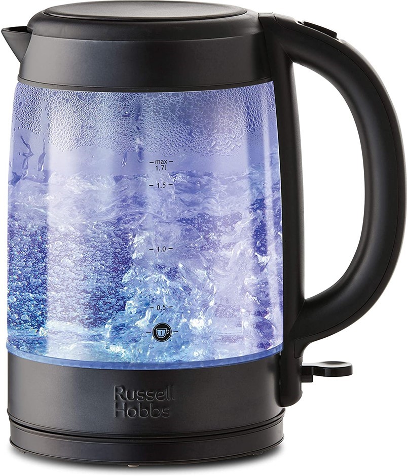 RUSSELL HOBBS Brooklyn Glass Kettle, Colour: Black, Model: RHK172BCH.