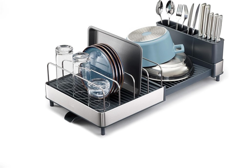JOSEPH JOSEPH Extend Max Steel Expanding Dish Drainer Rack, With High Capac