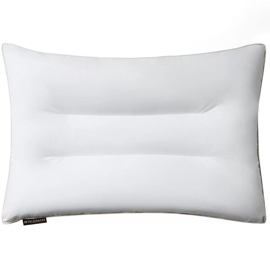 2 x HOTEL GRAND Custom Medium Support Pillow, Cotton Cover & Recycled Poly