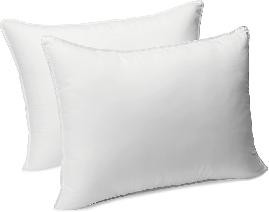 AMAZON BASICS Down-Alternative Pillows, Soft Density for Stomach and Back S