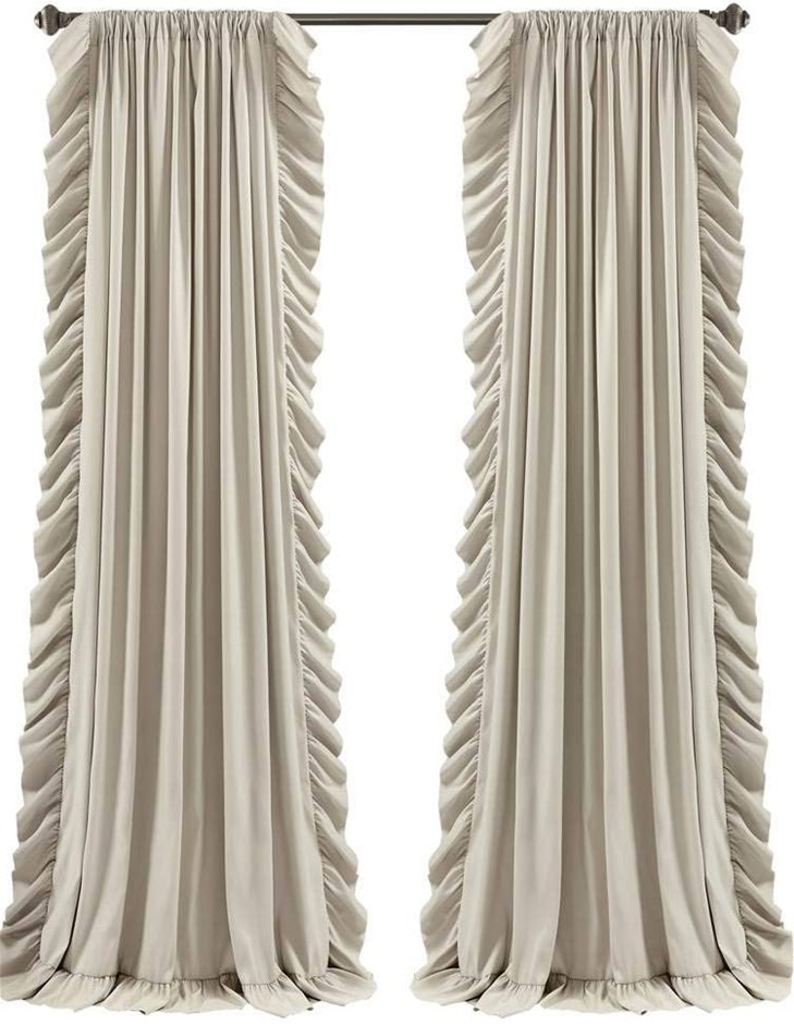 LUSH DECOR Reyna Ruffle Window Curtain Panel (Pair) for Living/Dining/Bedro