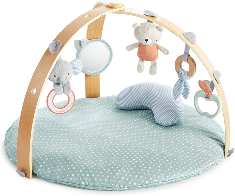 INGENUITY Cozy Spot Reversible Duvet Activity Gym & Play Mat with Wooden To