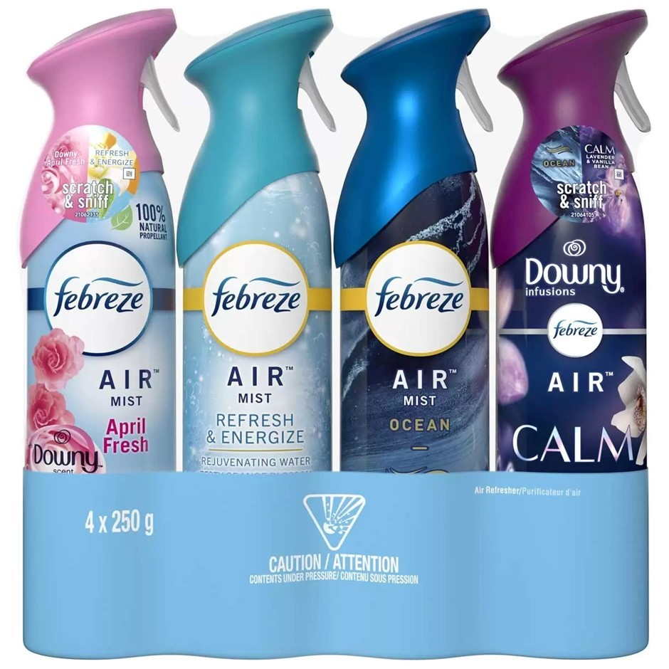 FEBREZE 4pc Air Pack, 250g Each. NB: Not in original packaging.