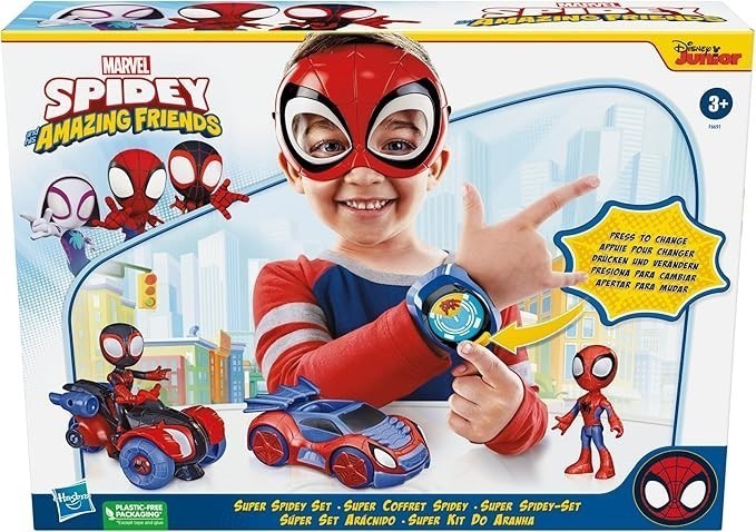 SPIDEY AND HIS AMAZING FRIENDS Spidey Themed Role Play Bundle: 2 x Figures,