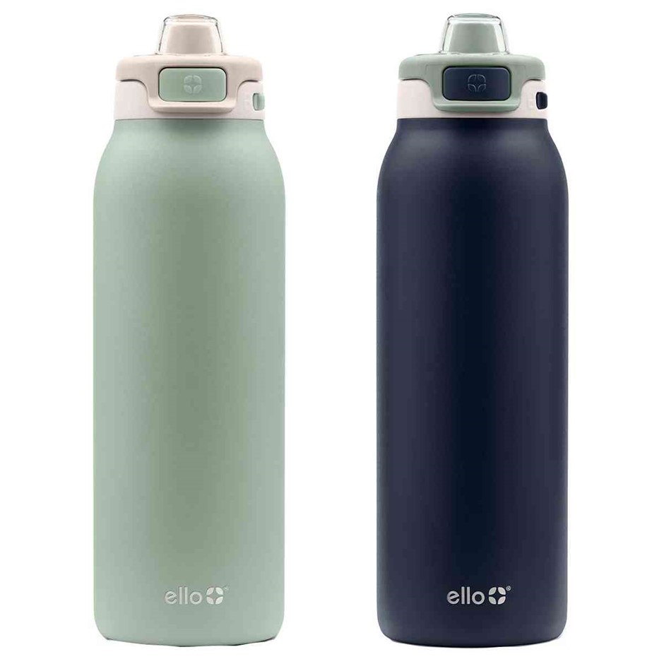 ELLO Pop And Fill Water Bottle 2 Pack. Insulated Water Bottles (Up To 30 Hr