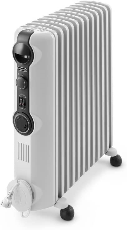 DELONGHI Radia S, Portable Oil Column Heater, 2400W, TRRS1224T, White.