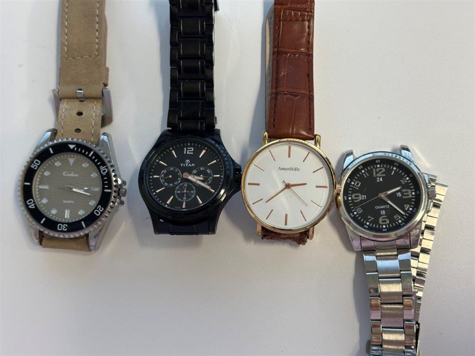 4 x Assorted Mens Watches Incl: TITAN, AXTON WILLS and more